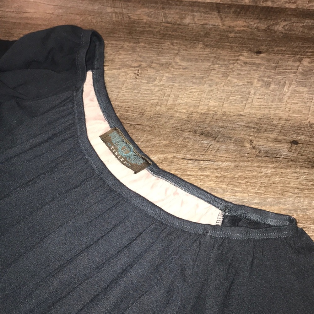 Tinley dark gray tie dye off shoulder dress▪️ sz L - Picture 7 of 8